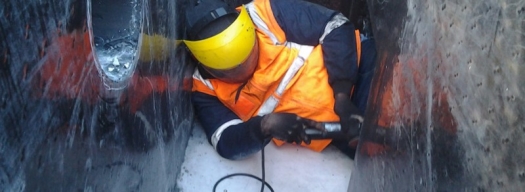 stud liner used on waste water tank